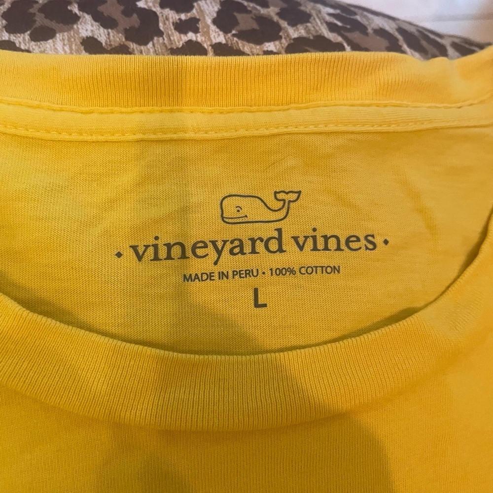Vineyard Vines Bright Yellow Long Sleeve Shirt with Green Whale - Picture 5 of 5